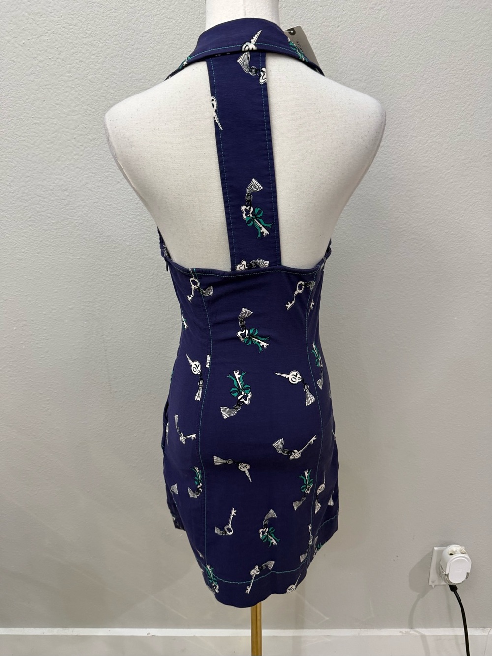 Anthropologie Maeve Amelia Collared Mini Dress Size XXS Navy NWT - Picture 6 of 8